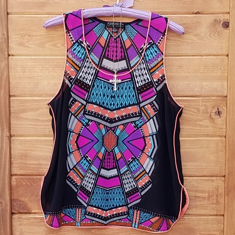 Forever 21 Bold Print Boho Top